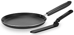 Сковорода блинная/ Сковорода блинная Rondell Pancake frypan RDA-1408 круглая 22см покрытие: Xylan Plus ручка несъемная (без крышки) черный