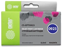 Картридж струйный Cactus CS-EPT0923 T0923 пурпурный (6.6мл) для Epson Stylus C91/CX4300/T26/T27/TX106/TX109/TX117/TX119 с чипом