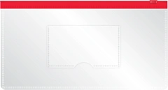 Папка на молнии Бюрократ -BPM6ARED A6 150x265мм полипропилен 0.15мм карм.для визит. цвет молнии красный