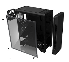 Корпус Zalman S3 черный без БП ATX 7x120mm 2xUSB2.0 1xUSB3.0 audio bott PSU