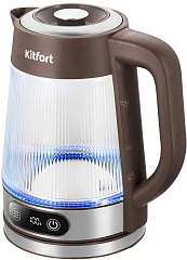Чайник электрический Kitfort КТ-8710 1.8л. 2200Вт коричневый/нержавеющая сталь корпус: стекло/металл/пластик