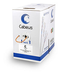Кабель витая пара экранированная FTP (F/UTP), категория 5e Cabeus FTP-4P-Cat.5e-SOLID-LSZH Кабель витая пара экранированная FTP (F/UTP), категория 5e, 4 пары (24 AWG), экран - фольга, LSZH, нг(А)-HF, 305 м