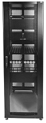  Шкаф серверный ПРОФ напольный 42U (800x1200) дверь перфор. 2 шт., черный, в сборе