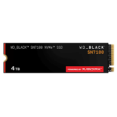 Твердотельный накопитель Western Digital Black SSD SN7100 M2.2280 PCIe 4.0 4Tb, 7000MBs/6700MBs, TBW 2400, WDS400T4X0E, 1 year